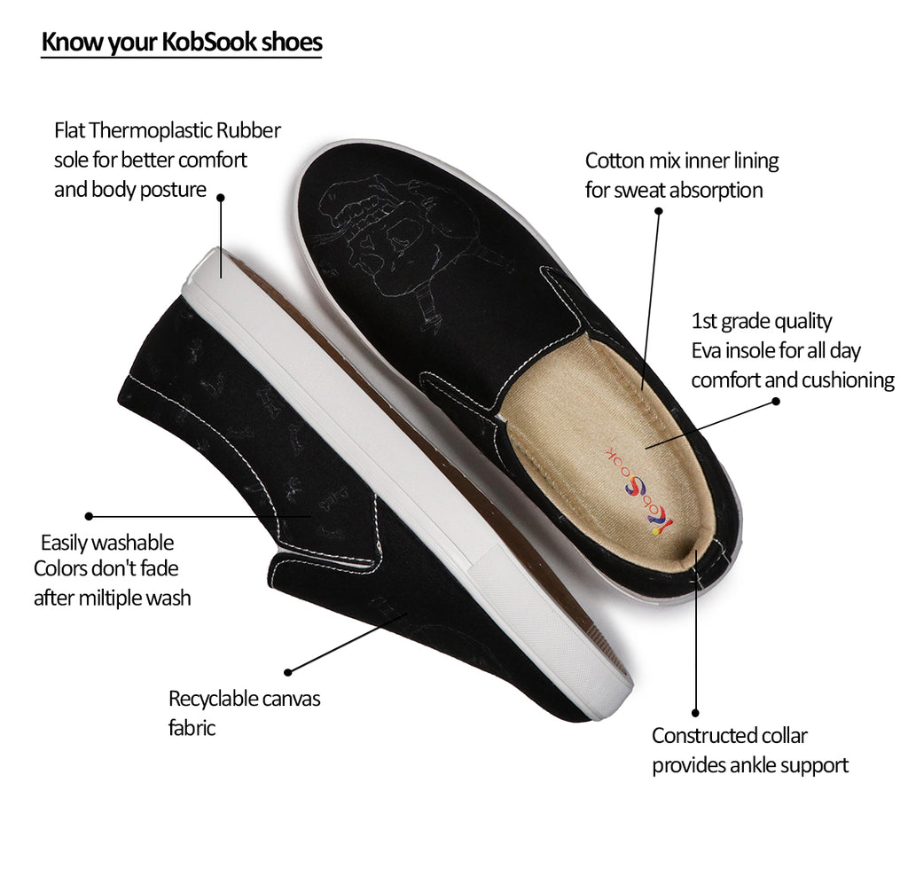 Smoking Skull - Men's Loafer Canvas Sneaker