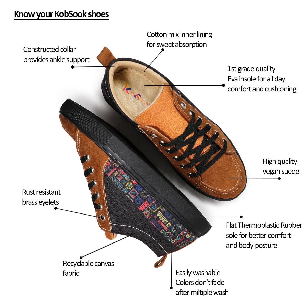 Bohemian Doodle - Men's Low-Top Suede Canvas Sneaker