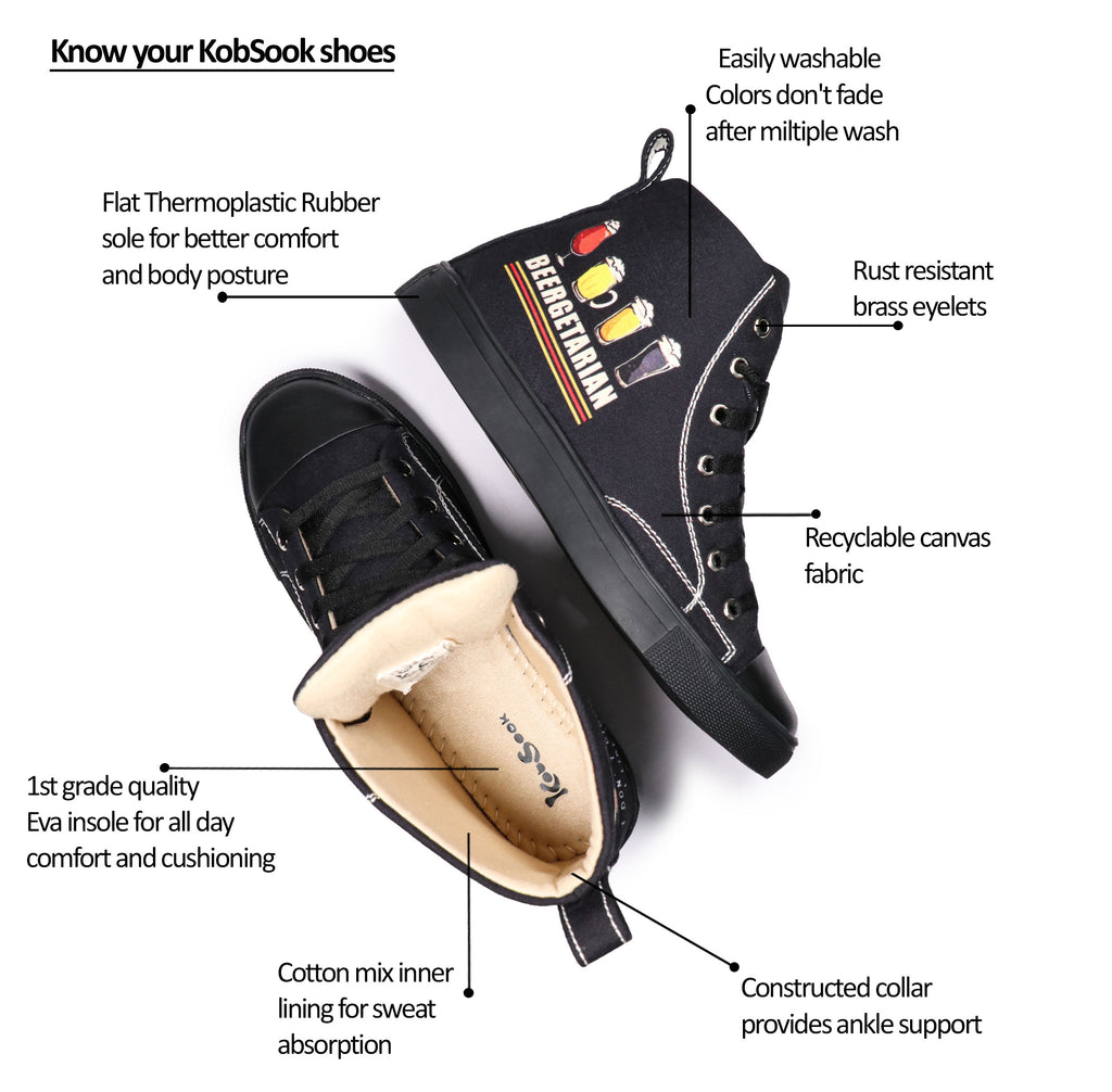 Beergetarian - Women's High-Top Canvas Sneaker