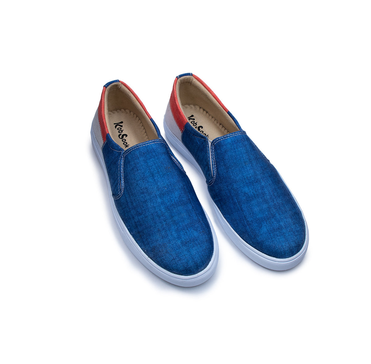Blue Peach Stitch - Men's Loafer Canvas Sneaker