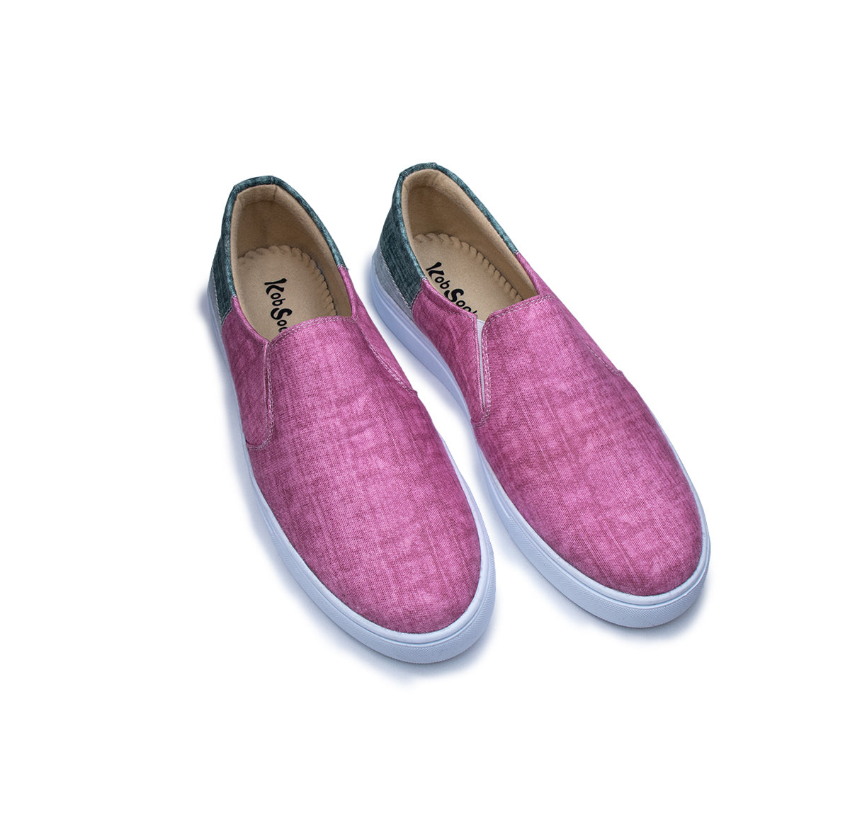 Pink & Grey Stitch - Men's Loafer Canvas Sneaker