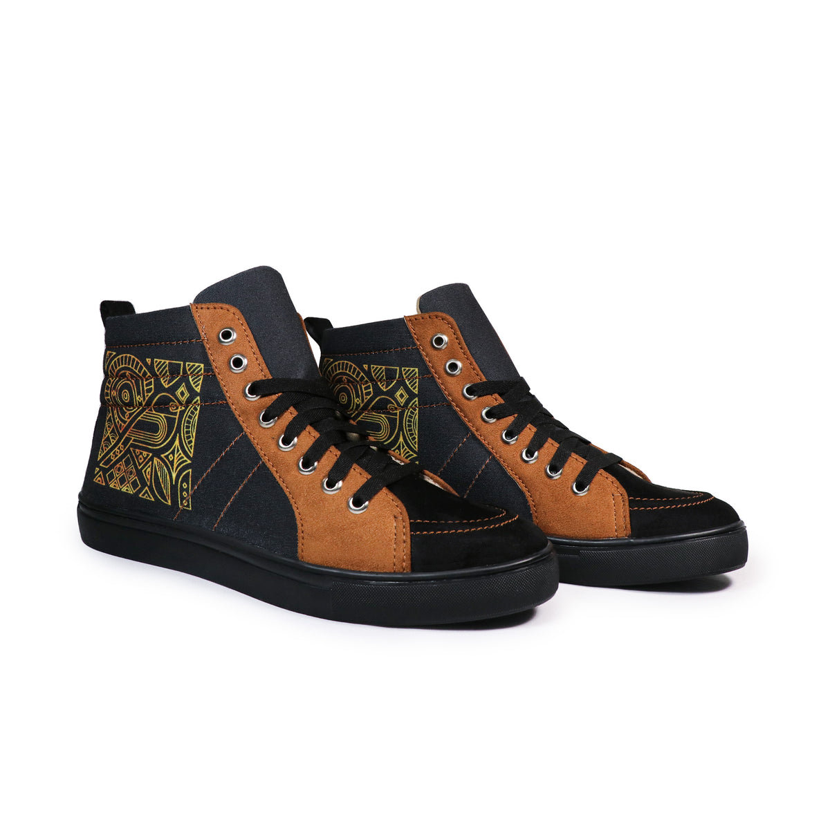 Bird Art - Men's High-Top Suede Canvas Sneaker