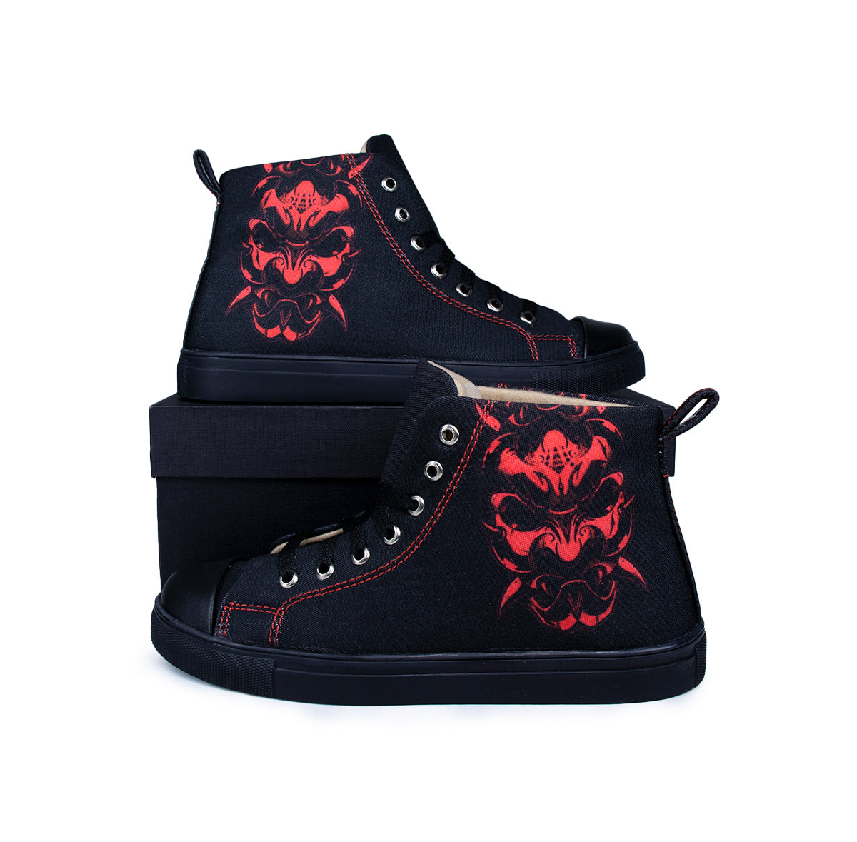 Masquerade Red - Women's High-Top Canvas Sneaker
