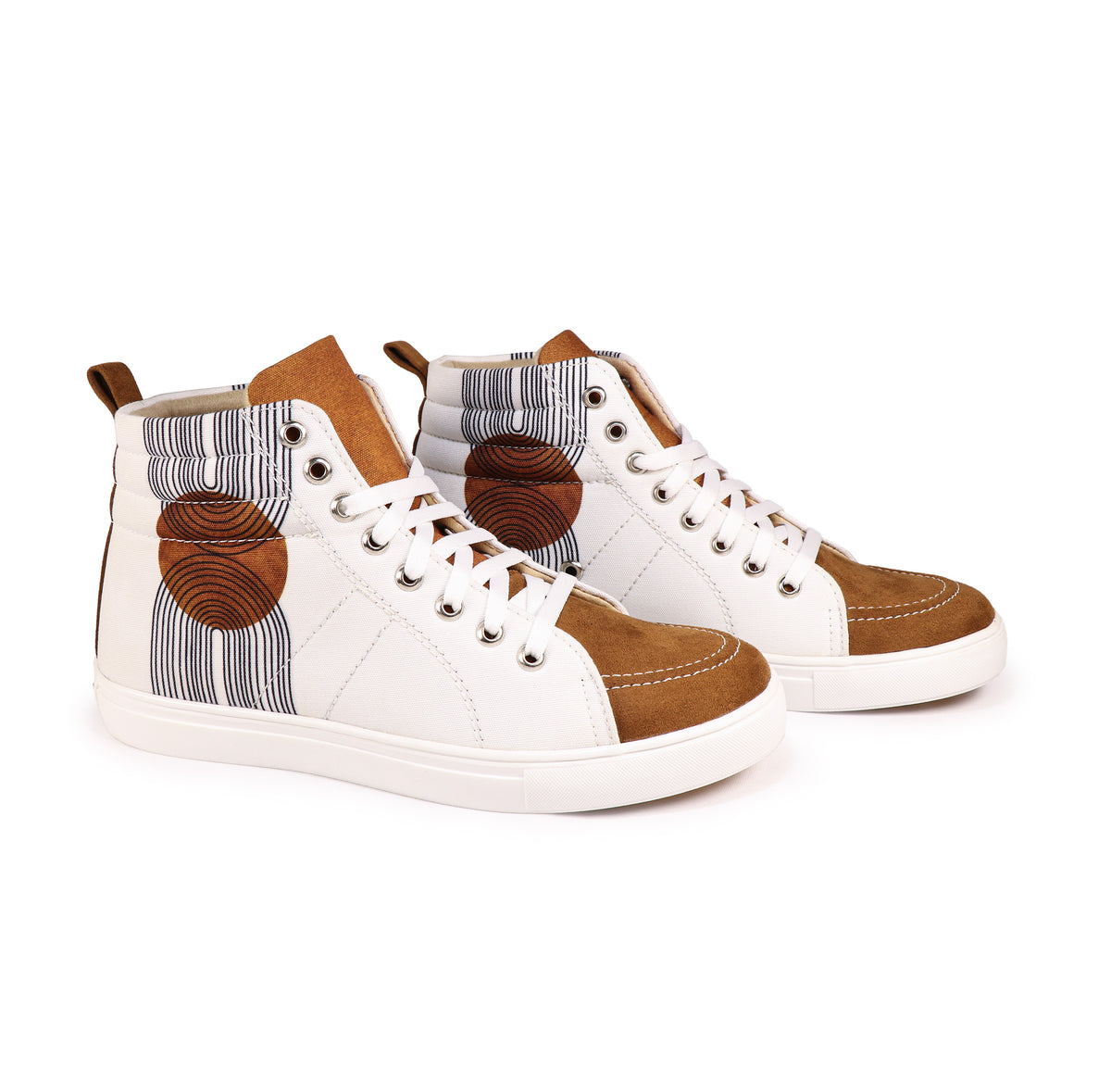Comet Tan - Men's High-Top Suede Canvas Sneaker