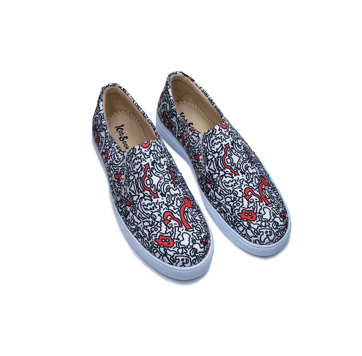 Free hand doodle (White) - Men's Loafer Canvas Sneaker
