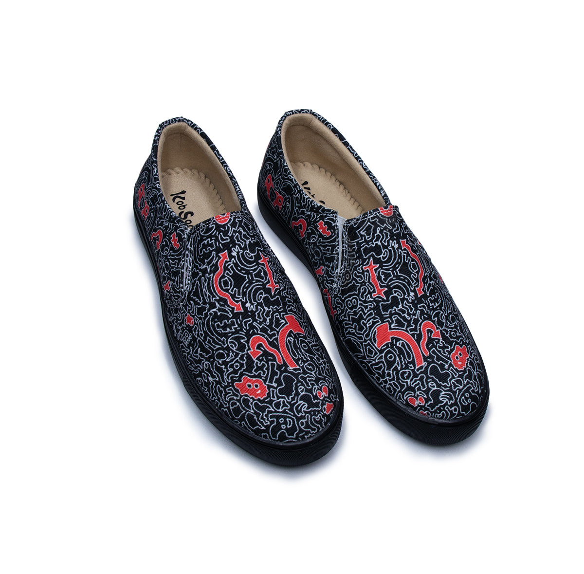 Free hand doodle (Black) - Men's Loafer Canvas Sneaker