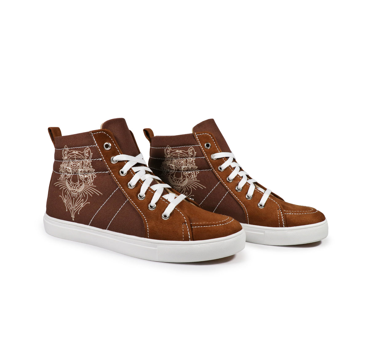 Eye Of Tiger - Men's High-Top Suede Canvas Sneaker