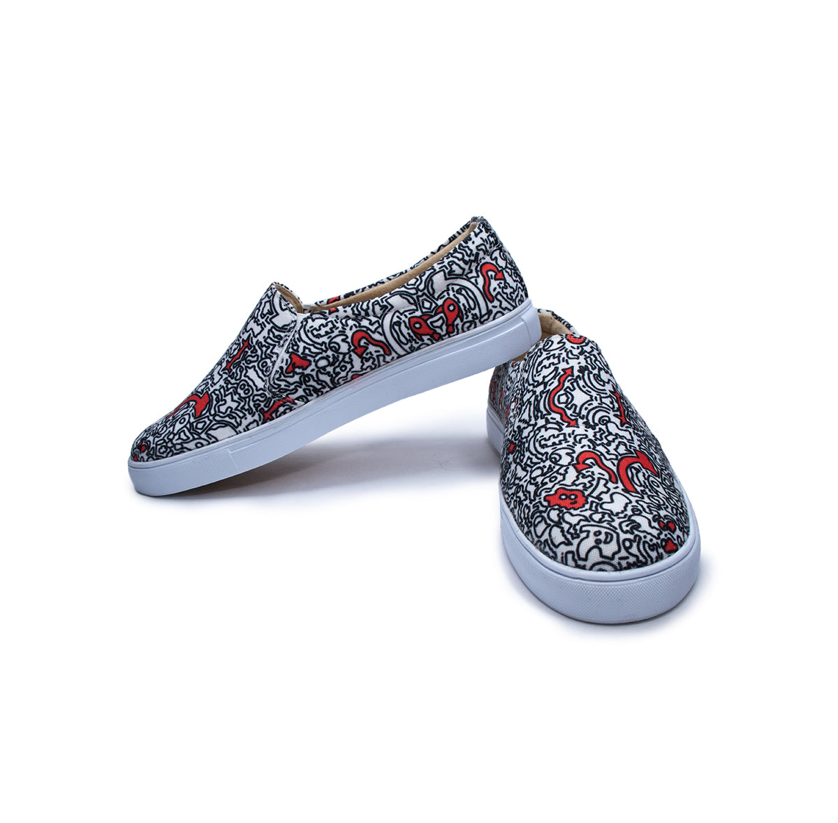 Free hand doodle (White) - Men's Loafer Canvas Sneaker