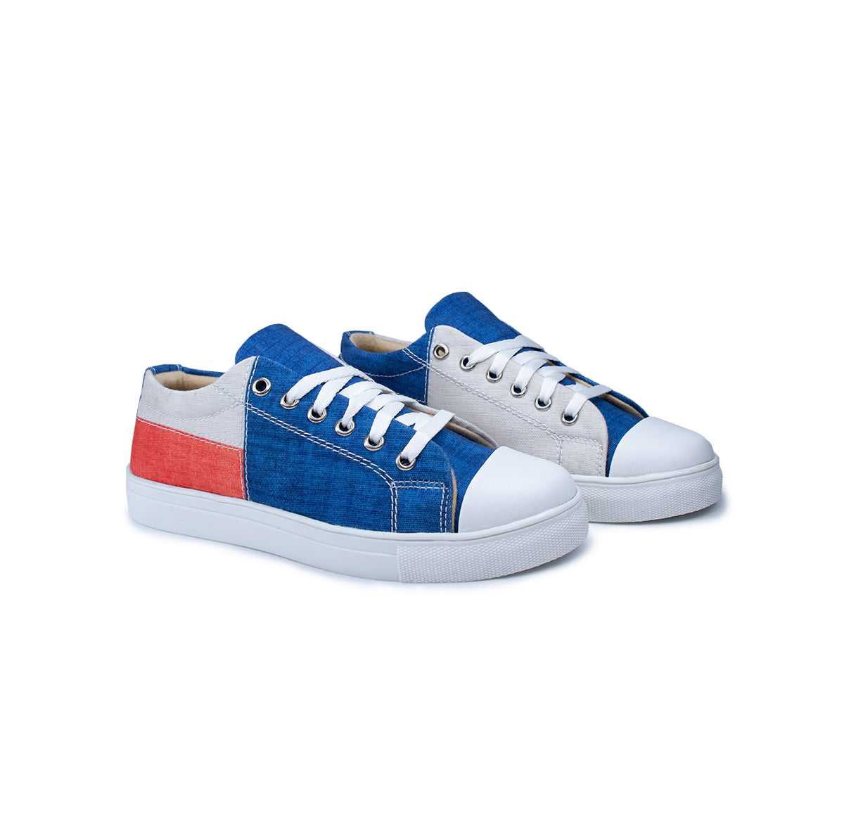 Blue Peach Stitch - Women's Low-Top Canvas Sneaker
