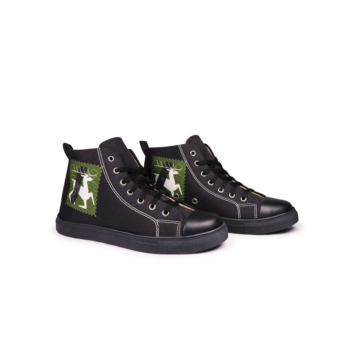Deer Art - Women's High-Top Canvas Sneaker