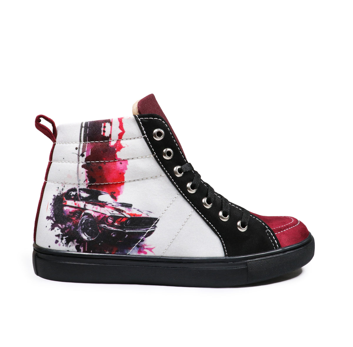 Cherry Car - Men's High-Top Suede Canvas Sneaker