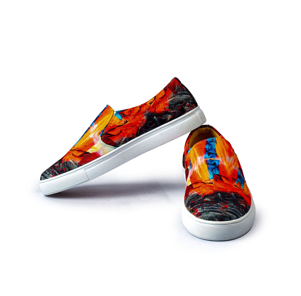 Red Honeycomb - Men's Loafer Canvas Sneaker