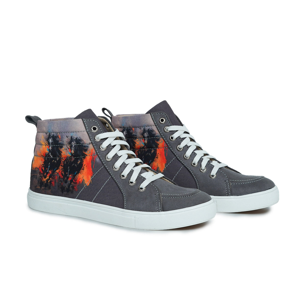 Stallion - Men's High-Top Suede Canvas Sneaker
