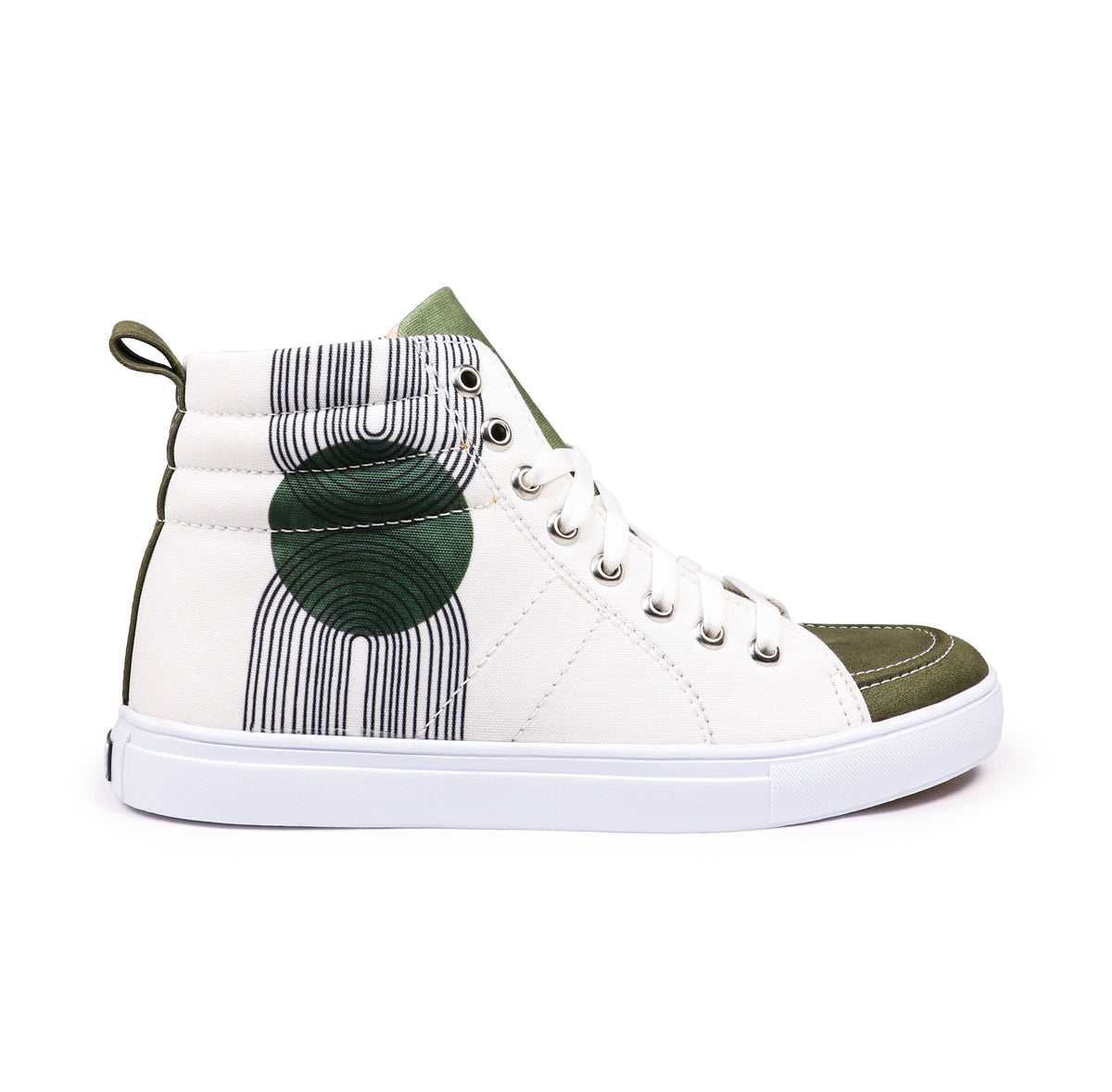 Comet Olive - Men's High-Top Suede Canvas Sneaker
