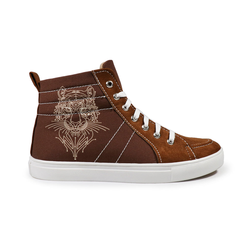 Eye Of Tiger - Men's High-Top Suede Canvas Sneaker