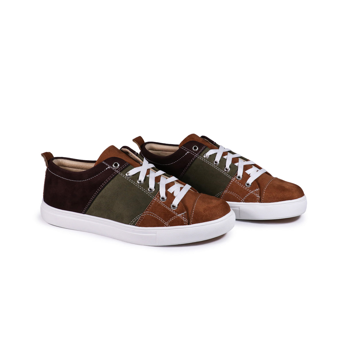 Tan Trail - Men's Low-Top Suede Canvas Sneaker