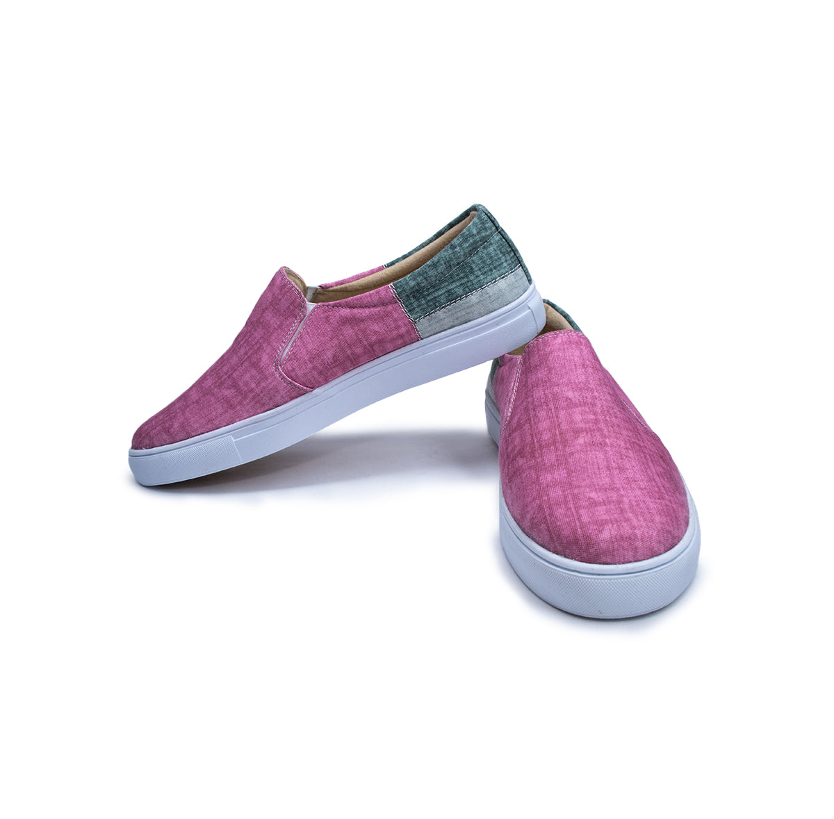 Pink & Grey Stitch - Men's Loafer Canvas Sneaker