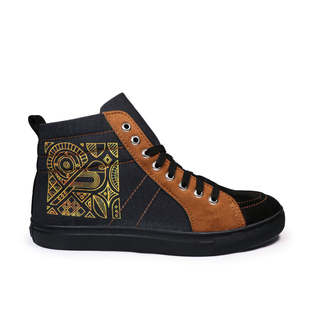 Bird Art - Men's High-Top Suede Canvas Sneaker