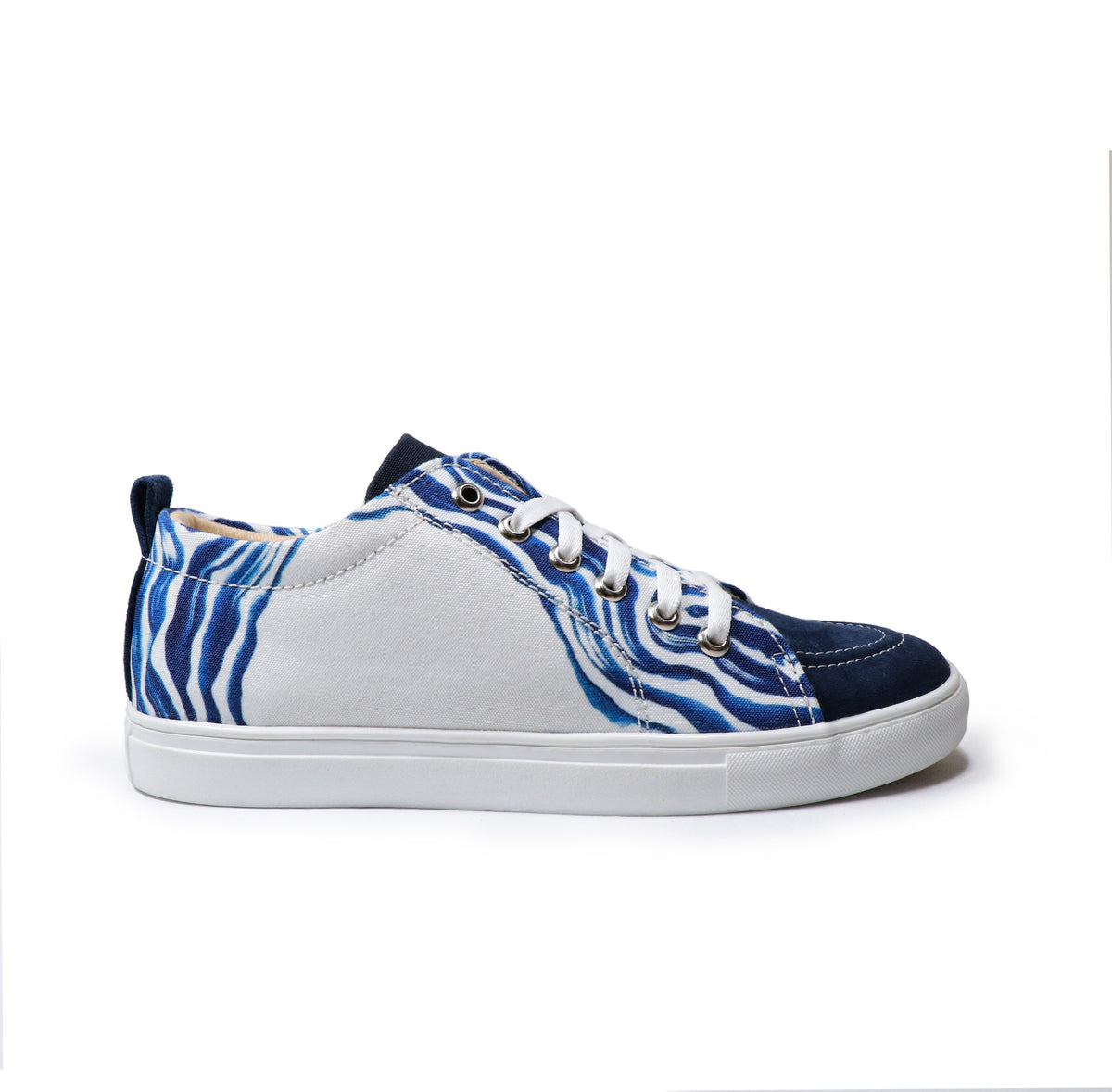 Blue Weaves - Men's Low-Top Canvas Suede Sneaker