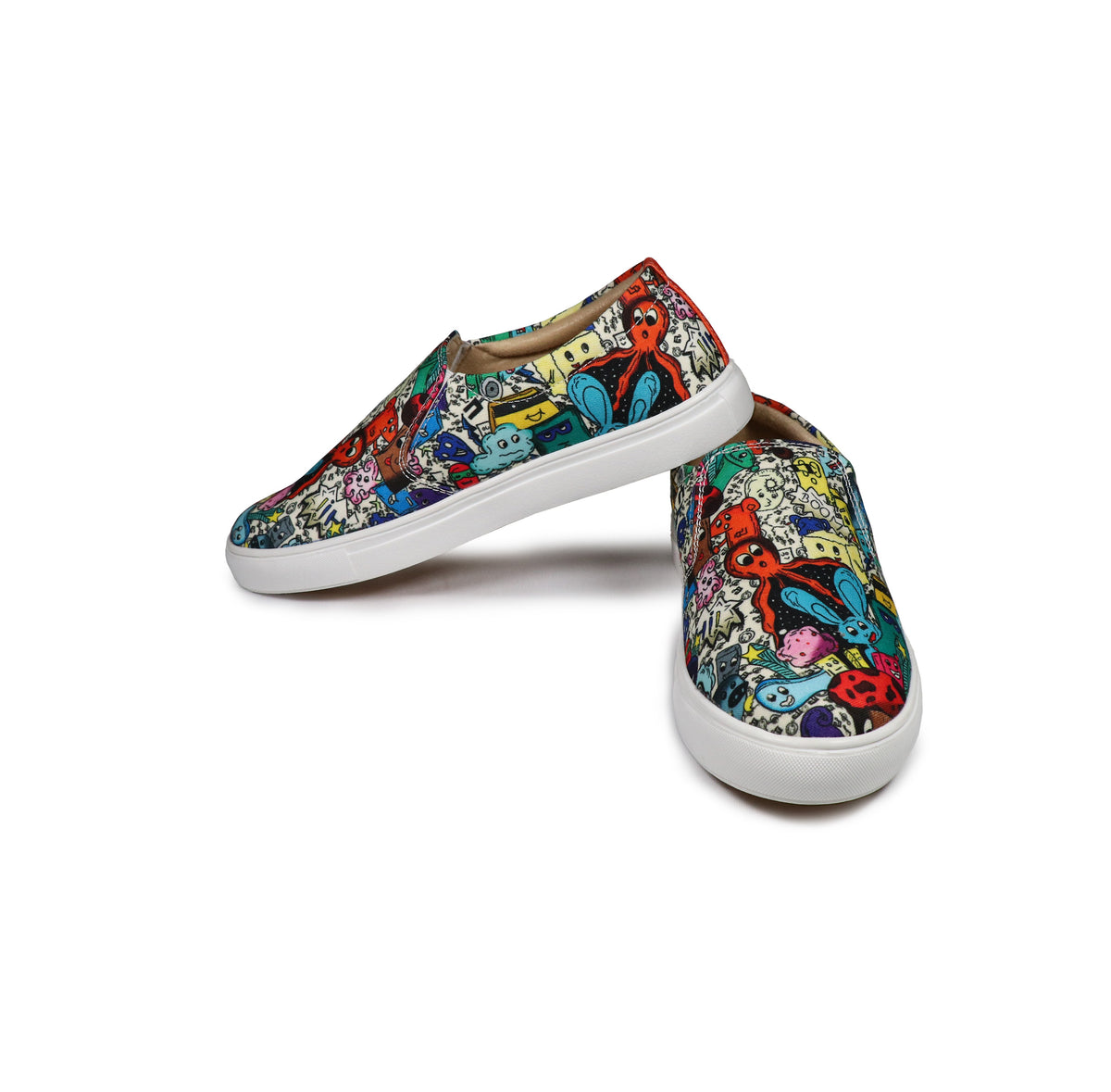 Cartoon Doodle - Men's Loafer Canvas Sneaker