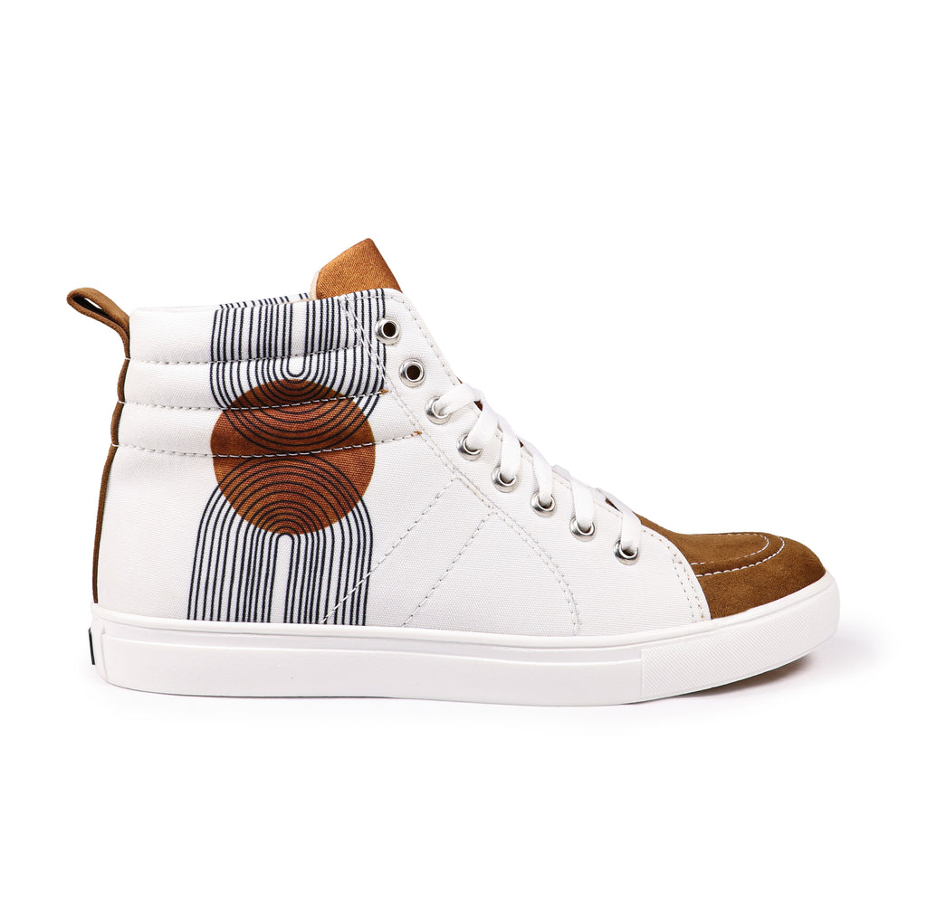 Comet Tan - Men's High-Top Suede Canvas Sneaker