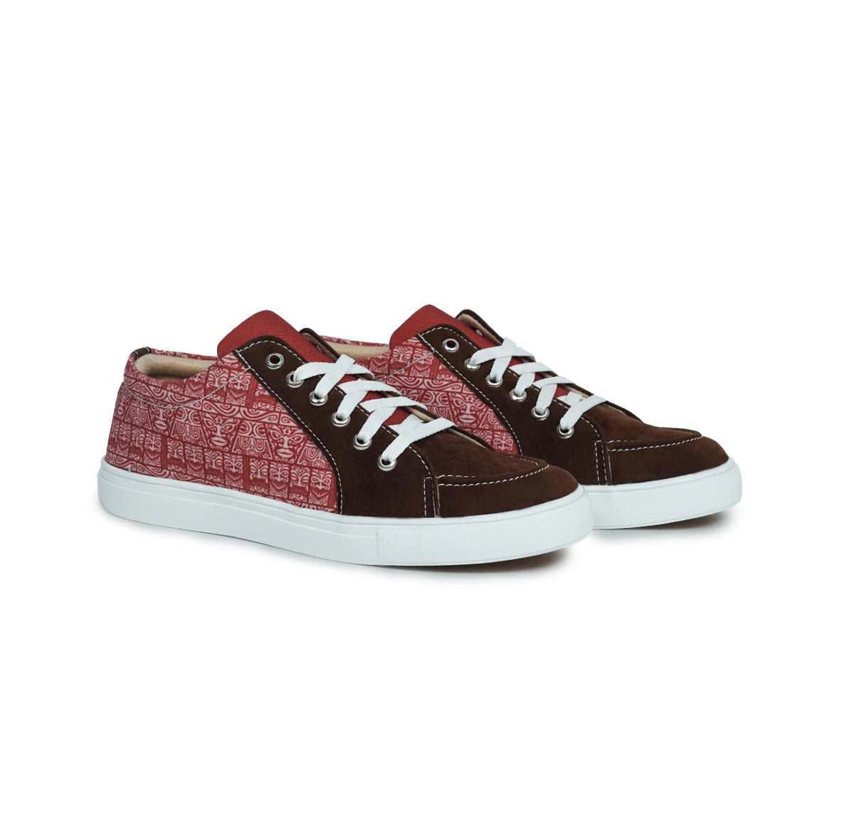 Brown Mask - Men's Low-Top Suede Canvas Sneaker
