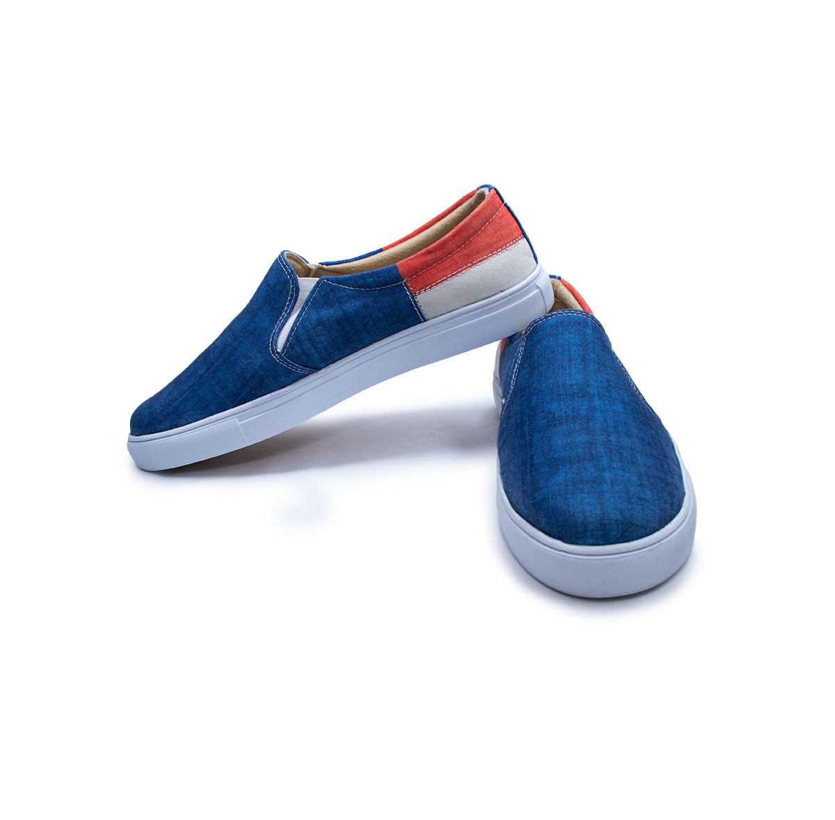 Blue Peach Stitch - Men's Loafer Canvas Sneaker