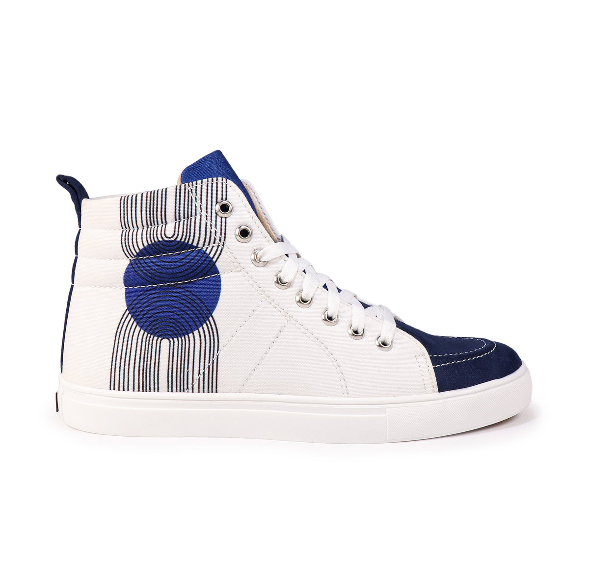 Comet Blue - Men's High-Top Suede Canvas Sneaker