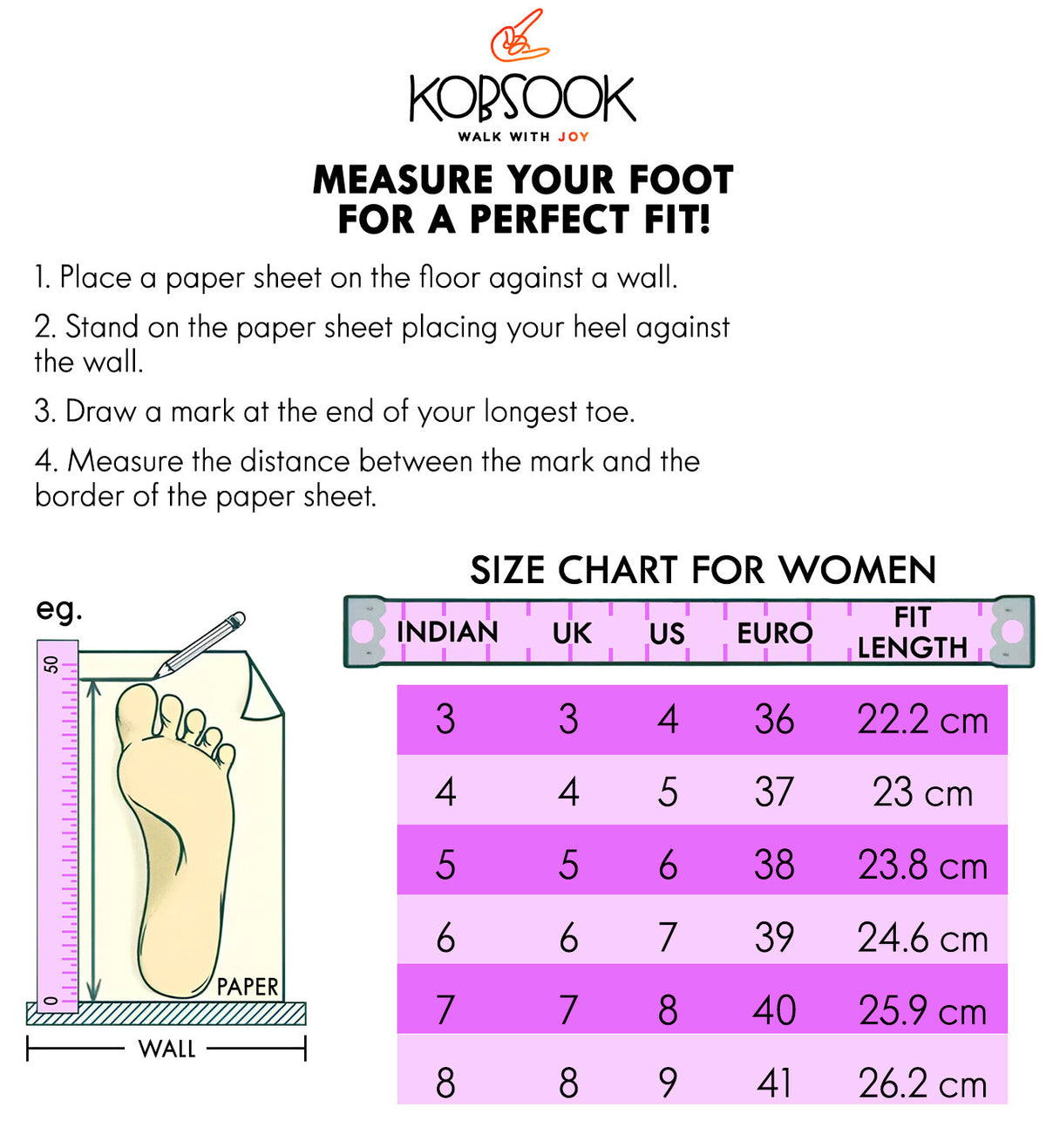 Women's shoe size conversion chart