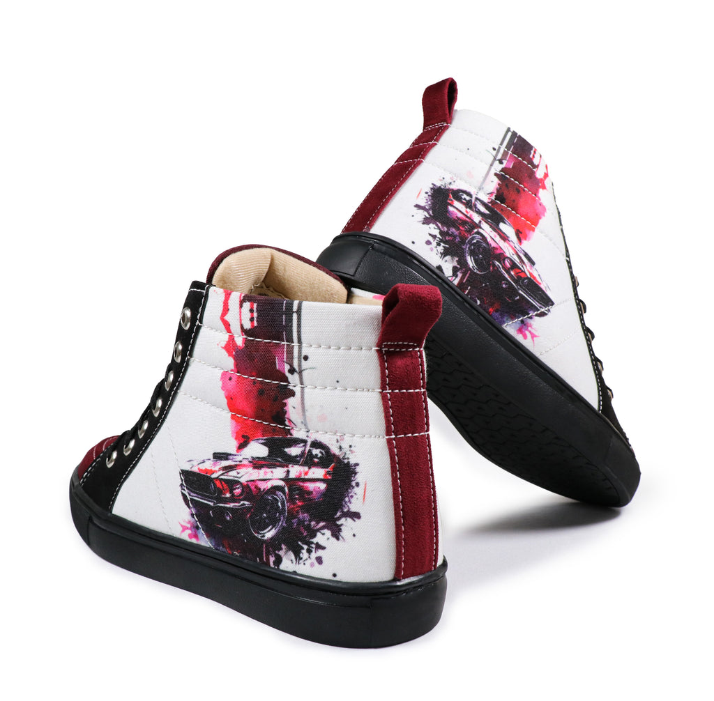 Cherry Car - Men's High-Top Suede Canvas Sneaker