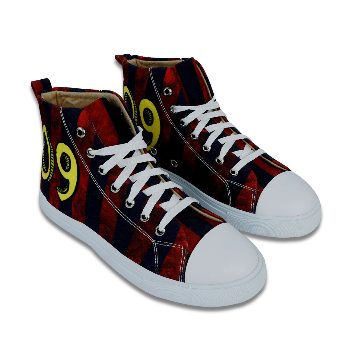 09 Strips - Men's High-Top Canvas Sneaker