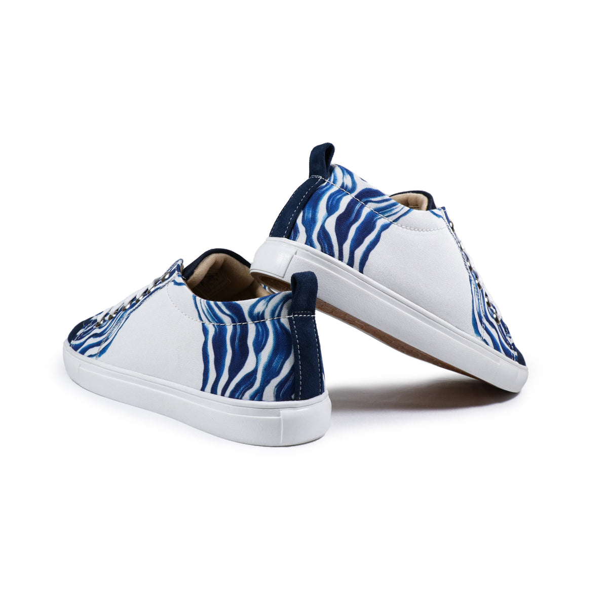Blue Weaves - Men's Low-Top Canvas Suede Sneaker