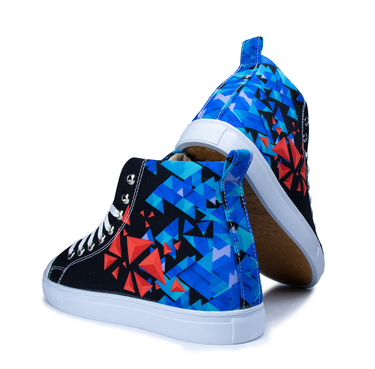 Diffused Triangle(Black) - Men's High-Top Canvas Sneaker