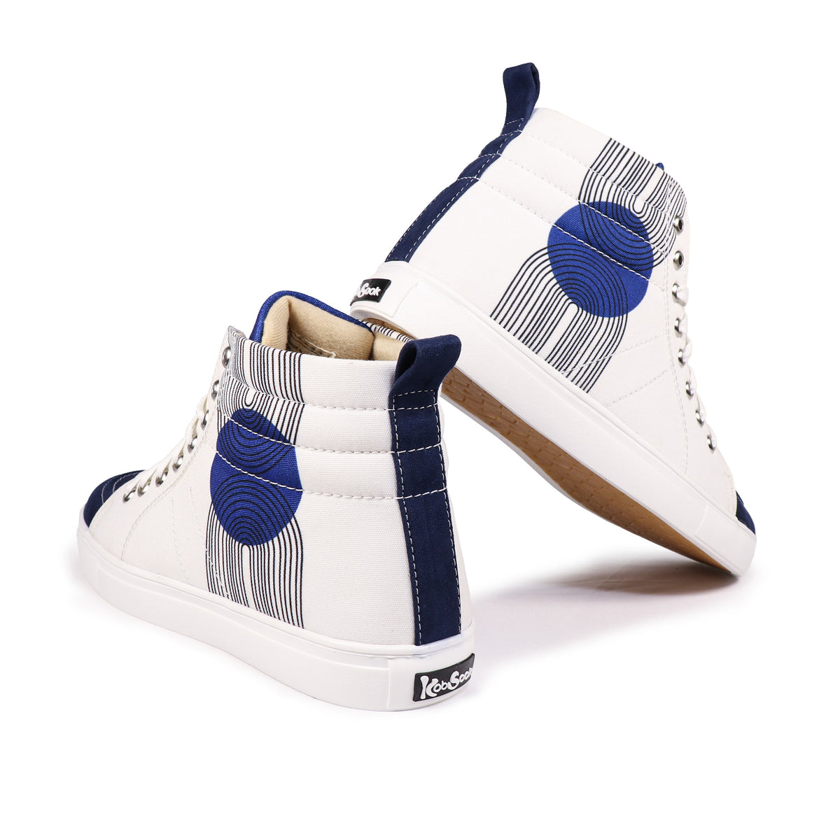 Comet Blue - Men's High-Top Suede Canvas Sneaker