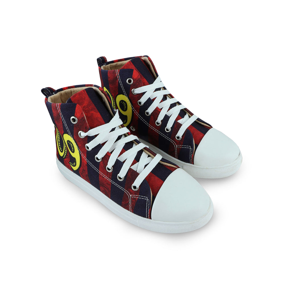 09 Stripes - Women's High-Top Canvas Sneaker
