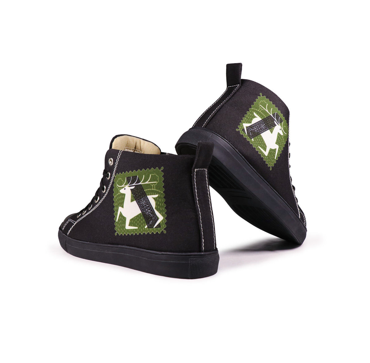 Deer Art - Women's High-Top Canvas Sneaker
