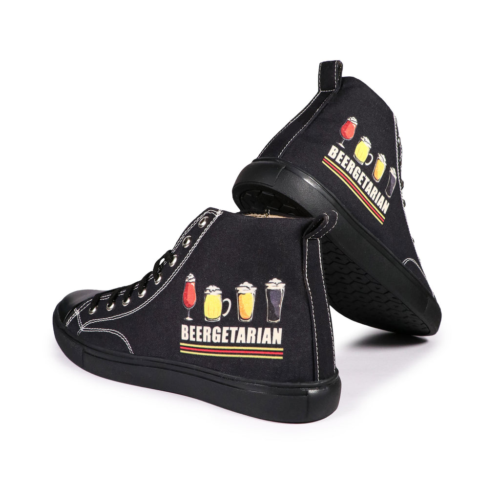 Beergetarian - Men's High-Top Canvas Sneaker