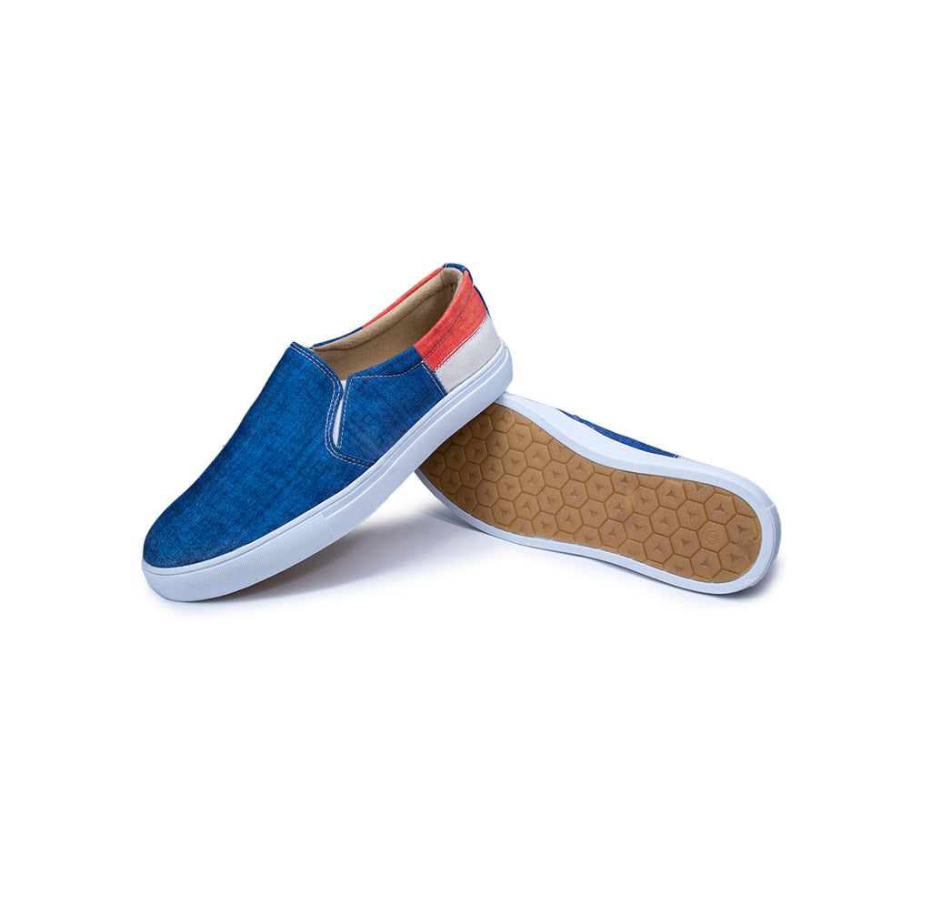 Blue Peach Stitch - Men's Loafer Canvas Sneaker