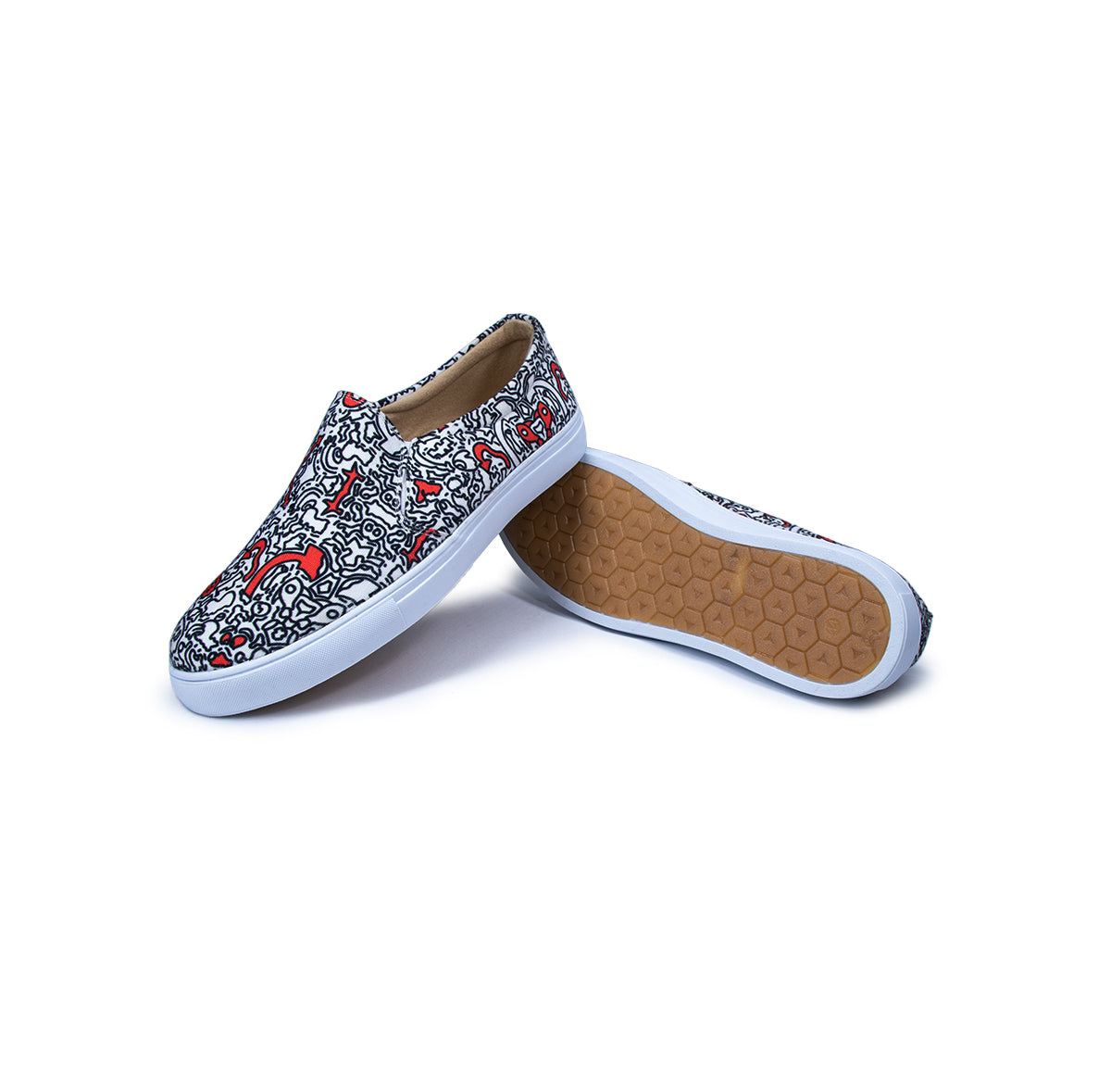 Free hand doodle (White) - Men's Loafer Canvas Sneaker