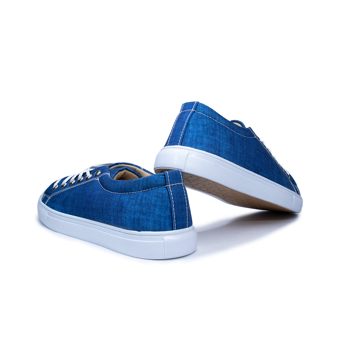 Textured Blue - Men's Low-Top Canvas Sneaker