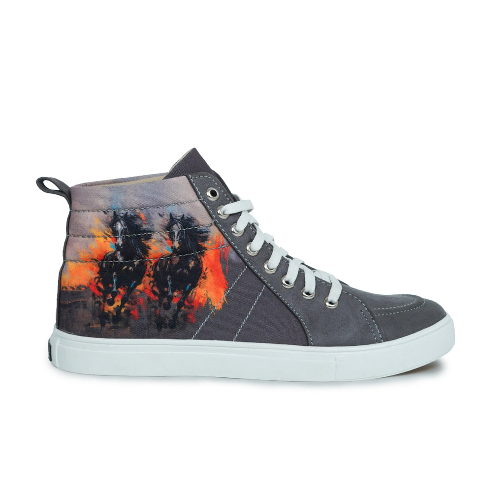 Stallion - Men's High-Top Suede Canvas Sneaker