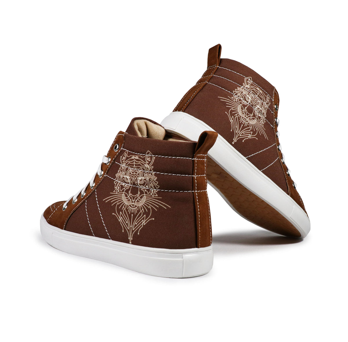 Eye Of Tiger - Men's High-Top Suede Canvas Sneaker