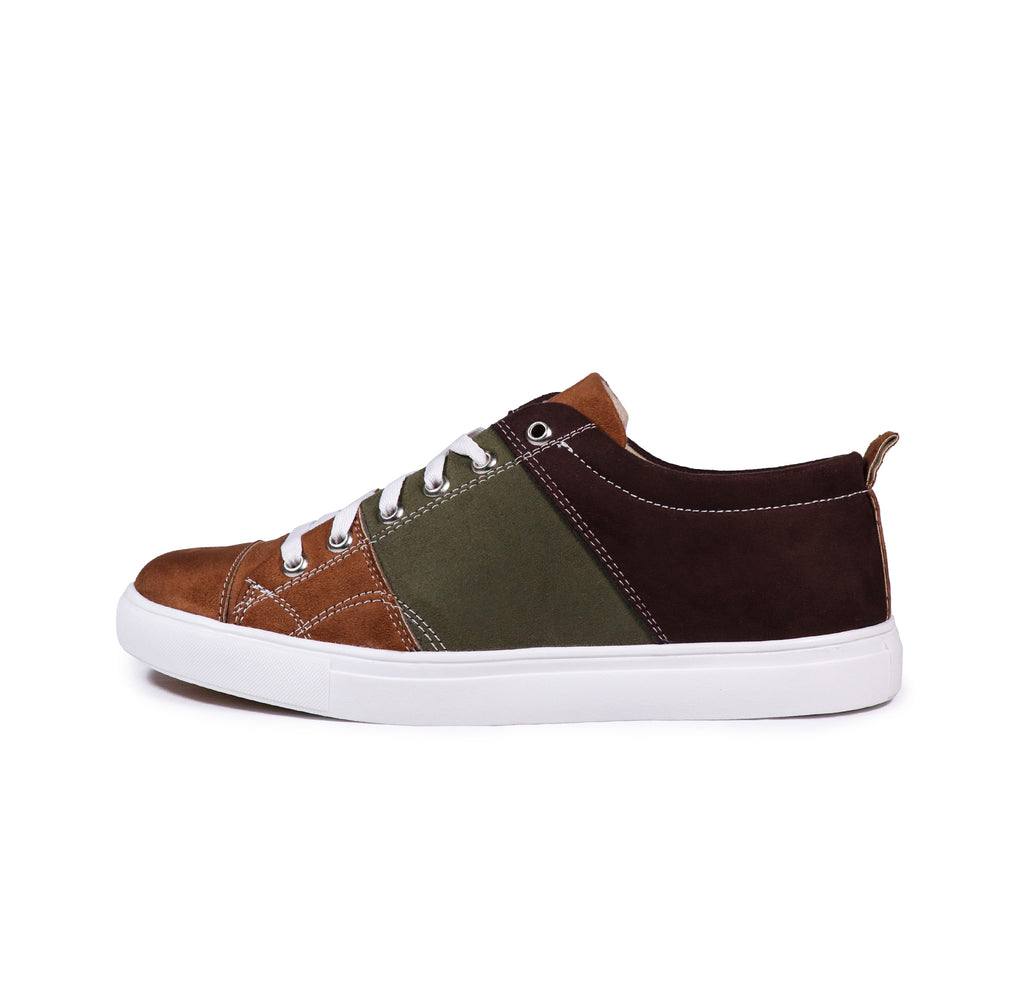 Tan Trail - Men's Low-Top Suede Canvas Sneaker