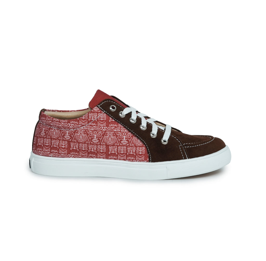 Brown Mask - Men's Low-Top Suede Canvas Sneaker