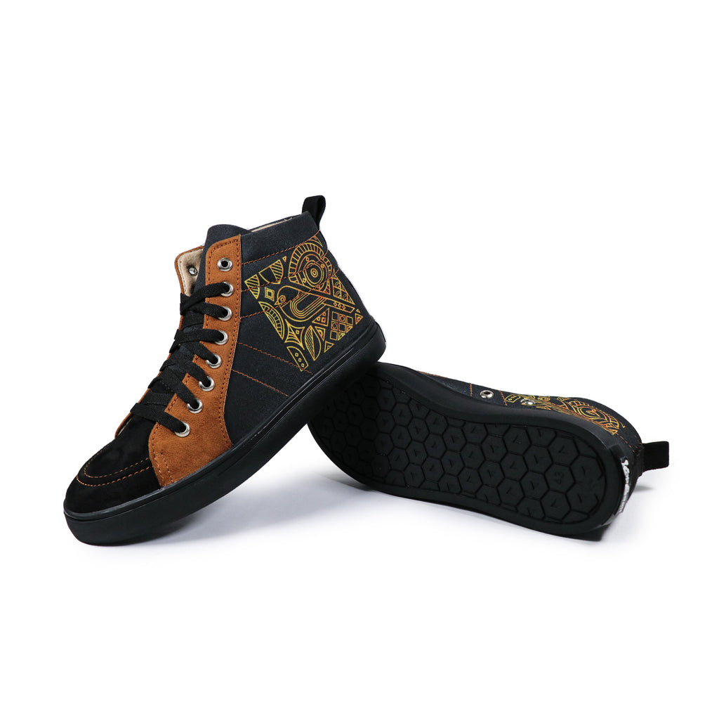 Bird Art - Men's High-Top Suede Canvas Sneaker