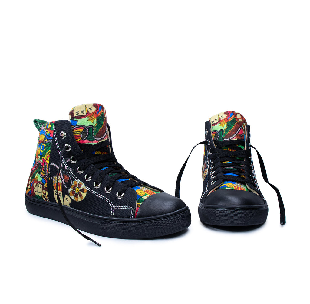 Theatre Art - Men's High-Top Canvas Sneaker