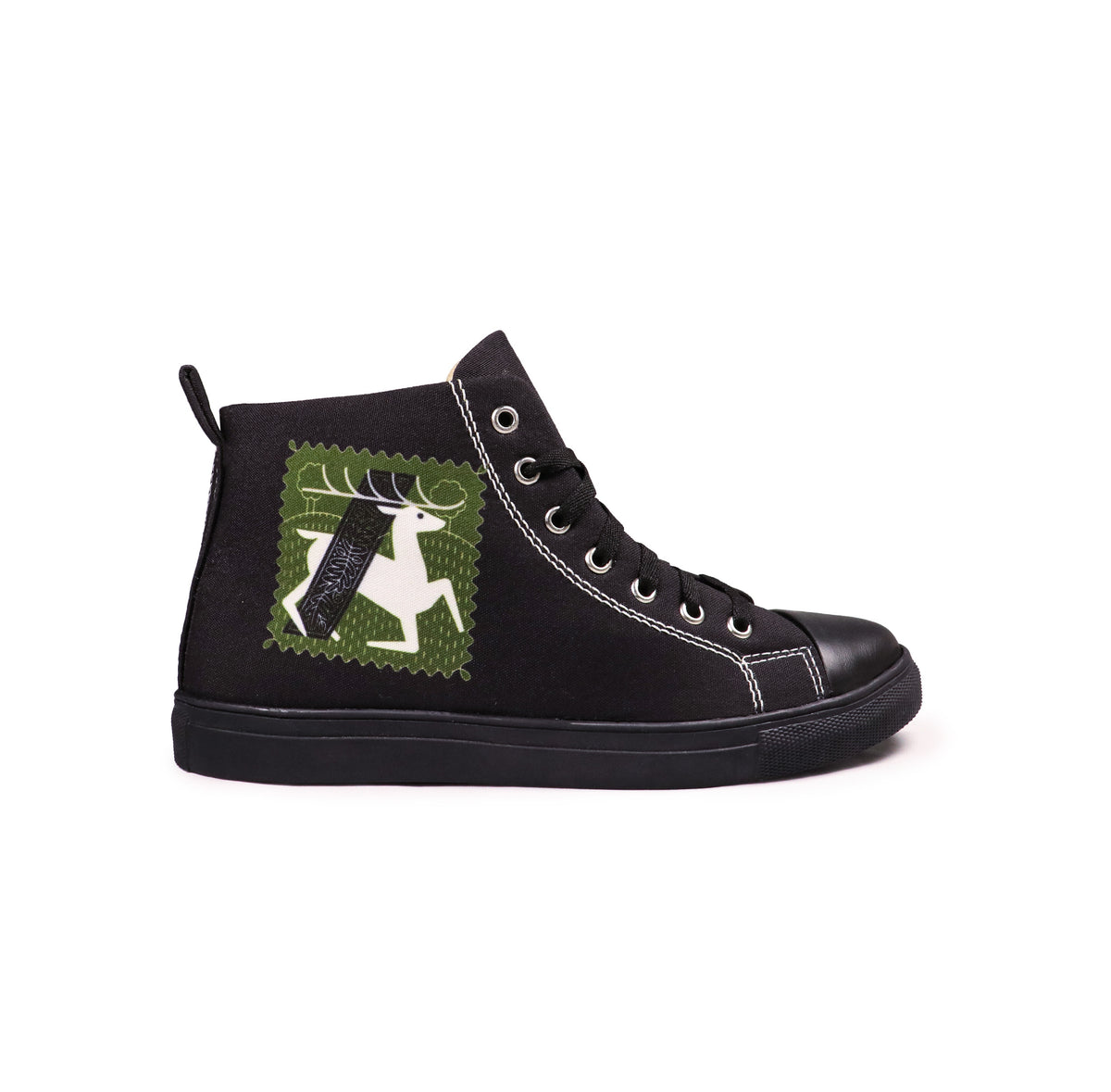 Deer Art - Women's High-Top Canvas Sneaker