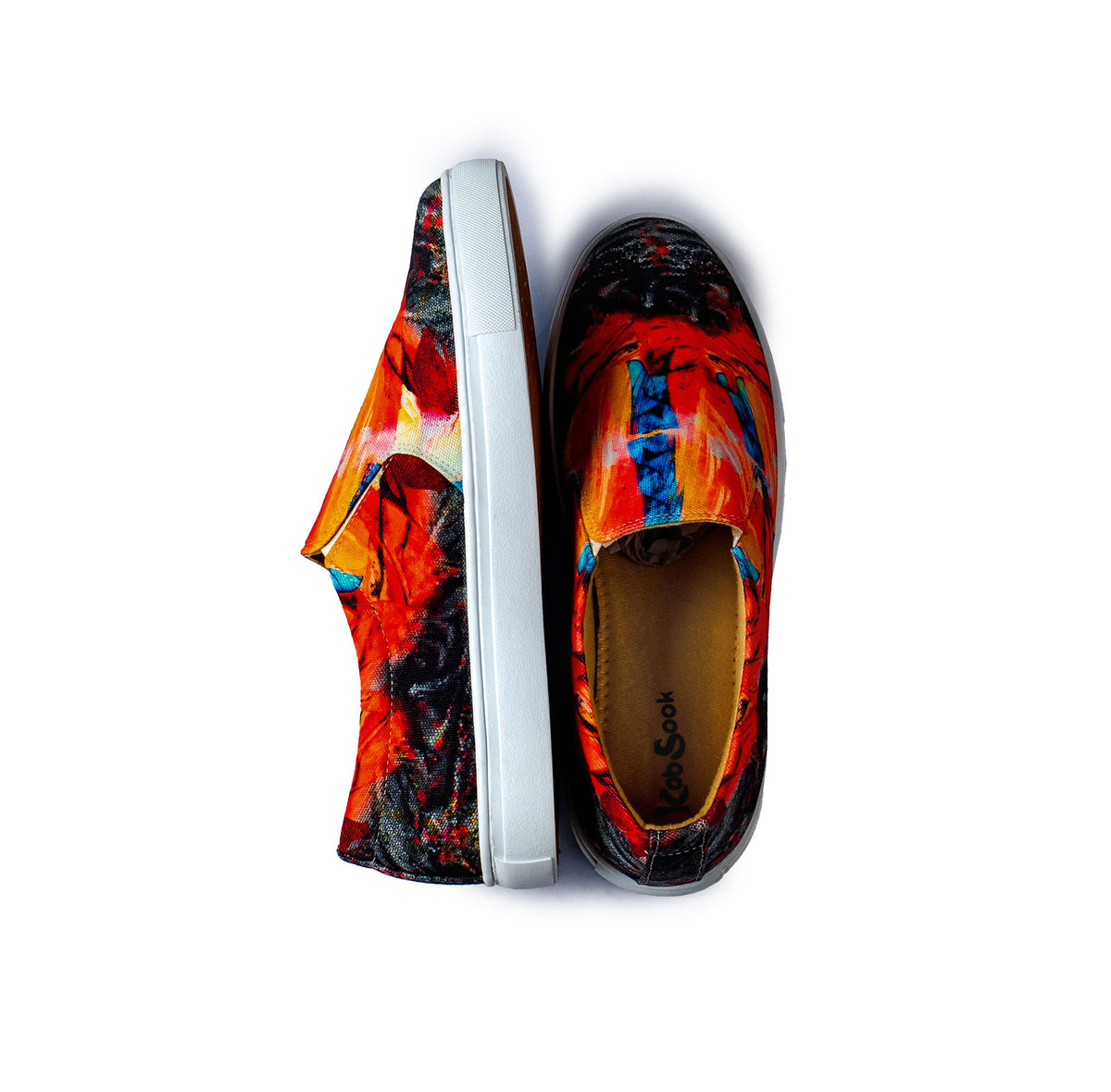 Red Honeycomb - Men's Loafer Canvas Sneaker