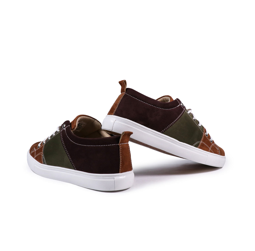 Tan Trail - Men's Low-Top Suede Canvas Sneaker