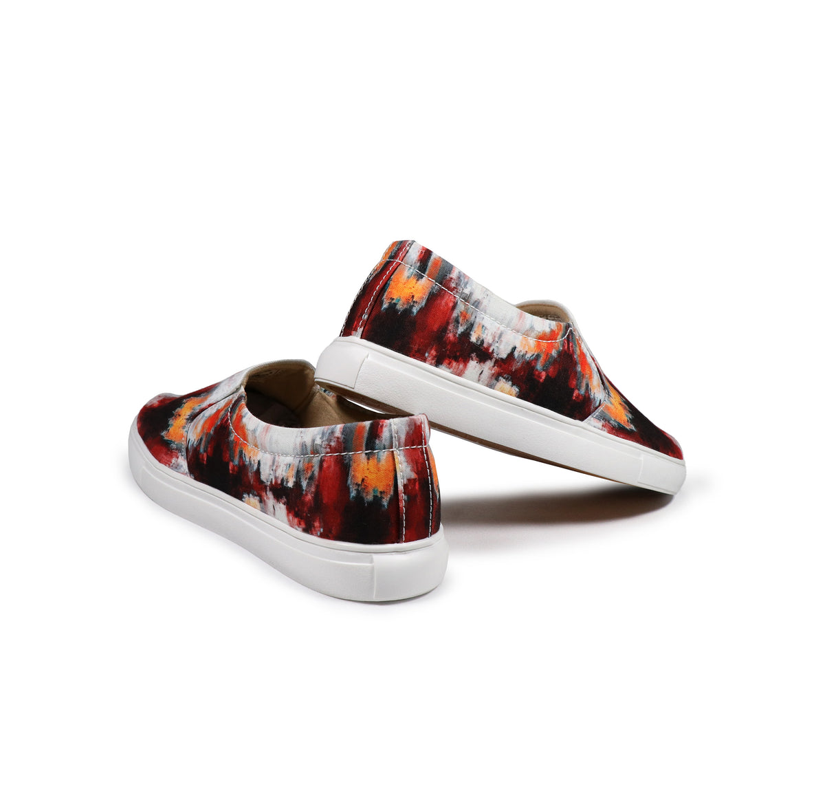 Red Brush Strokes - Men's Loafer Canvas Sneaker